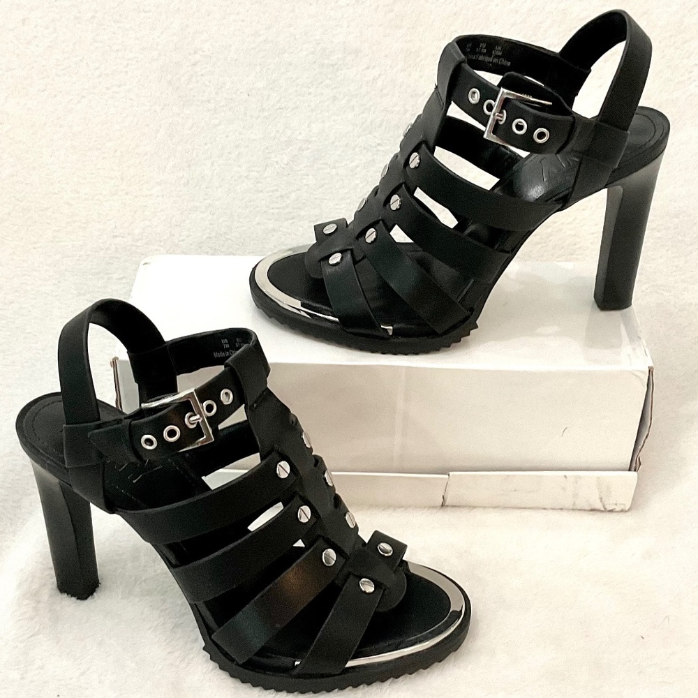 DKNY  BRIA SLINGBACK SANDAL Studded Strappy open toe  Leather Gladiator Size 7M - Picture 3 of 15